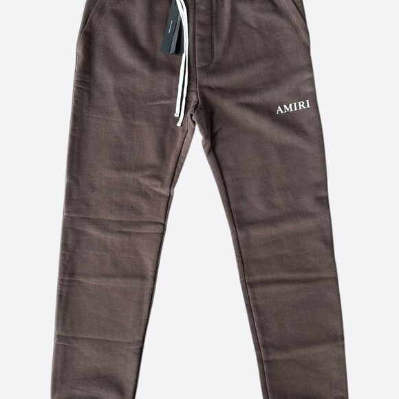Amiri Brown & White Puff Logo Sweatpants - Picture 1 of 4